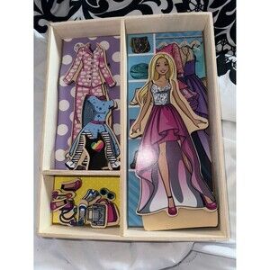 Barbie wooden magnet dress up set